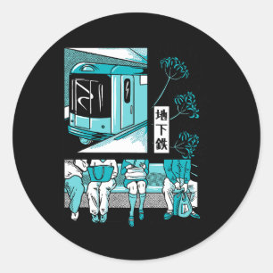 Slice of Life anime trein Metro Kawaii Japan Ronde Sticker