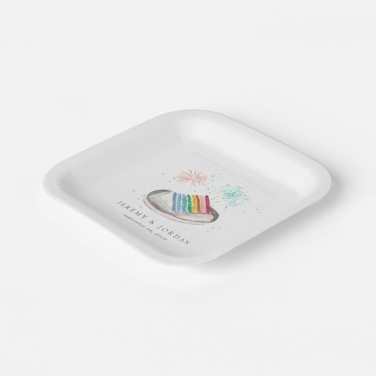 Slice of Love Personalized Couples Papieren Bordje (Gebogen)