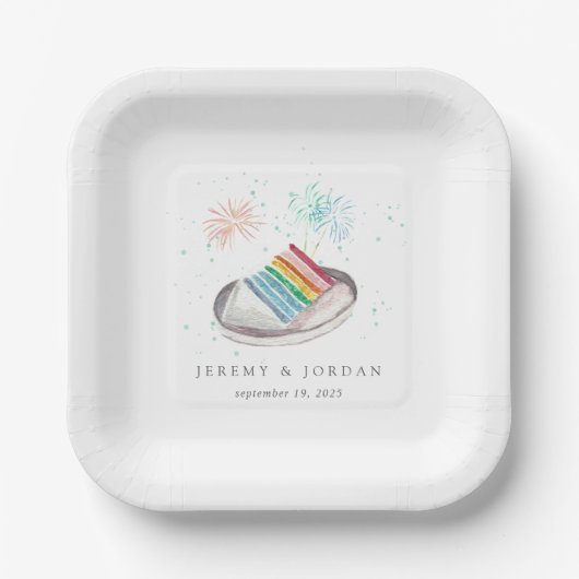 Slice of Love Personalized Couples Papieren Bordje (Voorkant)