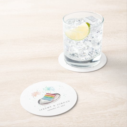 Slice of Love Personalized Couples Ronde Kartonnen Onderzetter (Insitu)