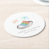 Slice of Love Personalized Couples Ronde Kartonnen Onderzetter (Gebogen)