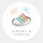 Slice of Love Personalized Couples Ronde Sticker (Voorkant)