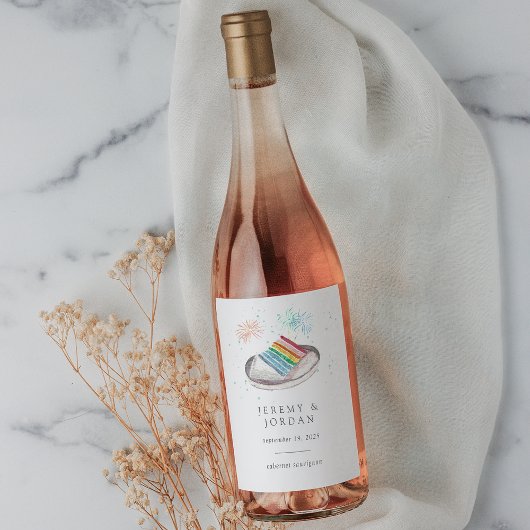 Slice of Love Personalized Couples Wijn Etiket