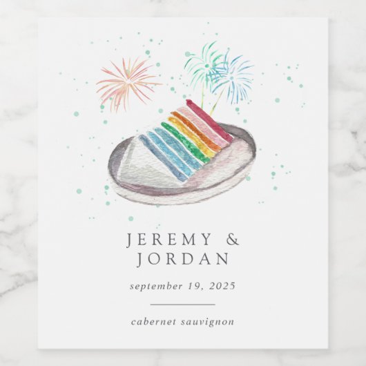 Slice of Love Personalized Couples Wijn Etiket (Enkel label)