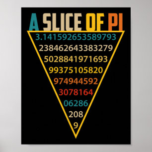 Slice Of Pi Day S Voor Mannen Vrouwen 3.14 Pi Symb Poster