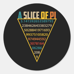 Slice Of Pi Day S Voor Mannen Vrouwen 3.14 Pi Symb Ronde Sticker