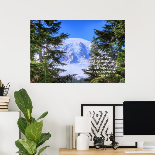 Slice of Rainier HDR Print w/Scripture Verse (Thuiskantoor)