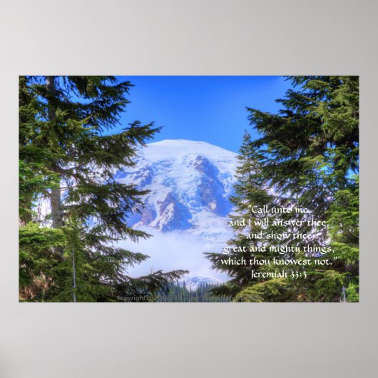 Slice of Rainier HDR Print w/Scripture Verse (Voorkant)