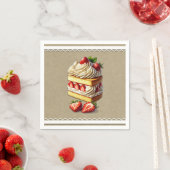 Slice of Strawberry Shortcake Aardbeien Servet (Insitu)