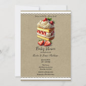 Slice of Strawberry Shortcake Baby shower Kaart (Voorkant)