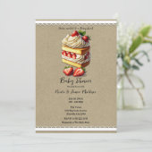 Slice of Strawberry Shortcake Baby shower Kaart (Staand voorkant)