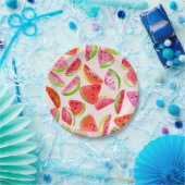 Slice of Summer Watermelon Paper Plates Papieren Bordje (Feest)