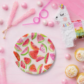 Slice of Summer Watermelon Paper Plates Papieren Bordje (Feest)