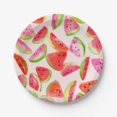 Slice of Summer Watermelon Paper Plates Papieren Bordje (Voorkant)