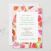 Slice of Summer Watermelon Party Invitation Kaart (Voorkant)