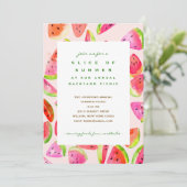 Slice of Summer Watermelon Party Invitation Kaart (Staand voorkant)