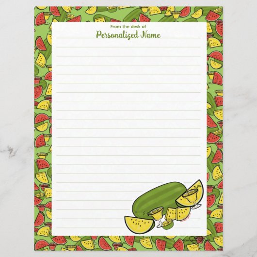 Slice of Sunshine Ingelijste Gele Lijned Paper She (Voorkant)