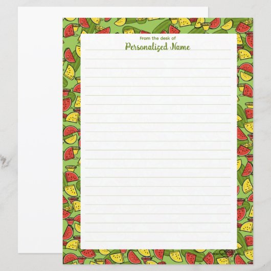 Slice of Sunshine Lijst Lined Paper Sheet (Voorkant / Achterkant)