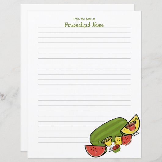 Slice of Sunshine Red & Yellow Lined Paper Sheet (Voorkant / Achterkant)