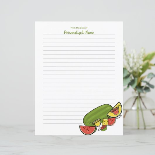 Slice of Sunshine Red & Yellow Lined Paper Sheet (Staand voorkant)