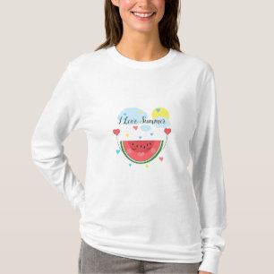 Slice of watermelon en de tekst waar ik van hou in t-shirt