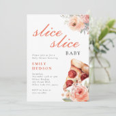 Slice Pizza Baby shower Kaart (Staand voorkant)
