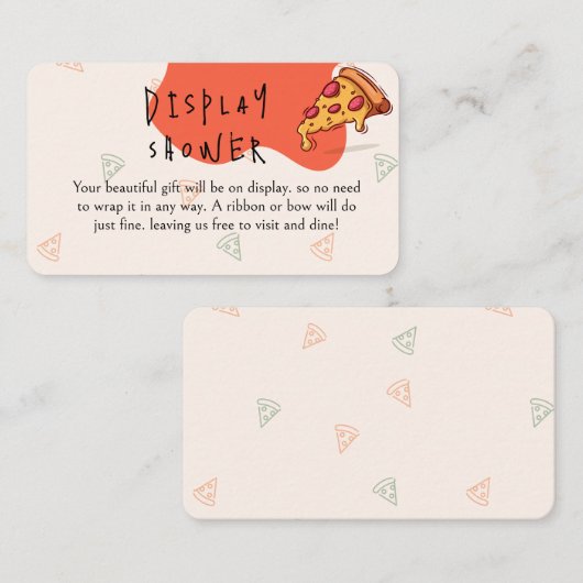 Slice Pizza Tijd Display Douche Informatiekaartje (Voorkant / Achterkant)