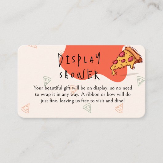 Slice Pizza Tijd Display Douche Informatiekaartje (Voorkant)