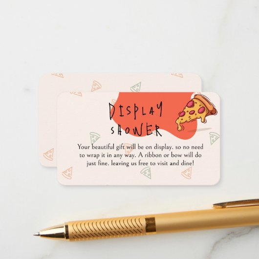 Slice Pizza Tijd Display Douche Informatiekaartje (Voorkant / Achterkant in situ)