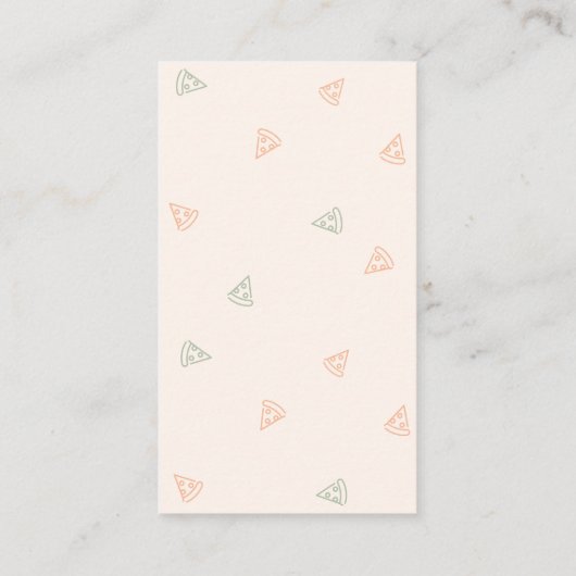 Slice Pizza Time diaper raffle Enclosure Kaart (Achterkant)