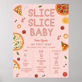 Slice Slice Baby First Birthday Milestone Poster