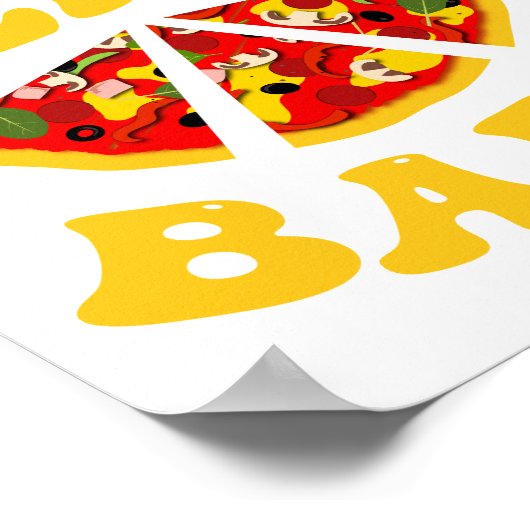 Slice Slice Baby, Grappige Pizza Pun Poster (Hoek)
