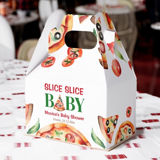 Slice slice baby Italiaans pizza baby shower Bedankdoosjes
