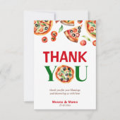 Slice slice baby Italiaans pizza baby shower Bedankkaart (Voorkant)