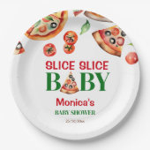 Slice slice baby Italiaans pizza baby shower Papieren Bordje (Voorkant)