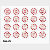 Slice Slice Baby Italiaans Rood Geruit Ronde Sticker (Vel)