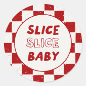 Slice Slice Baby Italiaans Rood Geruit Ronde Sticker (Voorkant)