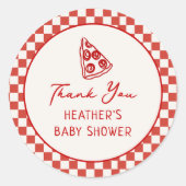 Slice Slice Baby Italiaanse Pizza Thema Ronde Sticker (Voorkant)