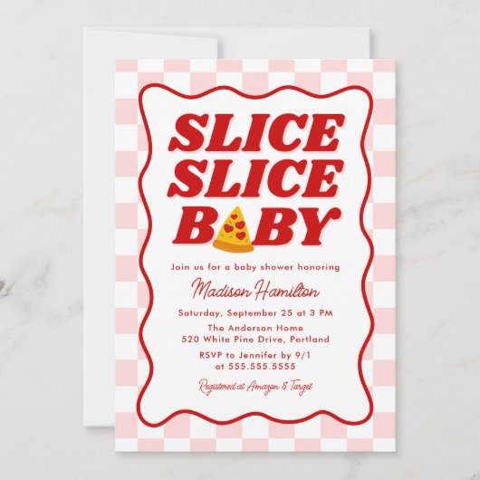 Slice Slice Baby Italian Pizza Baby Shower Kaart (Voorkant)