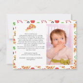 Slice Slice Baby Modern Kinderverjaardag Pizza Fee Bedankkaart (Achterkant)