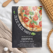 Slice Slice Baby Modern Pizza 1e verjaardag Kaart