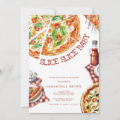 Slice Slice Baby Modern Pizza Baby shower Invitati Kaart (Voorkant)