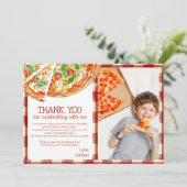 Slice Slice Baby Modern Pizza Birthday Dank u C Bedankkaart (Staand voorkant)