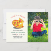 Slice Slice baby Modern Pizza Foto Verjaardagsfees Kaart (Voorkant)