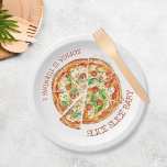Slice Slice Baby Modern Pizza-papier van zaterdag Papieren Bordje<br><div class="desc">Slice Slice Baby Modern Pizza Borden op jaarbasis</div>