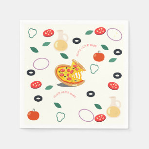 Slice Slice Baby Modern Pizza Verjaardagsfeest Servet