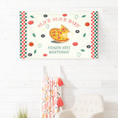 Slice Slice Baby Modern Pizza Verjaardagsfeest Spandoek (Insitu)
