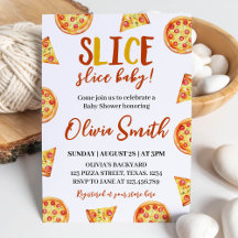 Slice Slice Baby Moderne Pizza Douche Uitnodiging