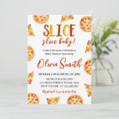 Slice Slice Baby Moderne Pizza Douche Uitnodiging (Staand voorkant)