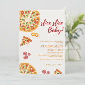 Slice Slice Baby picnic Pizza baby shower Kaart (Staand voorkant)